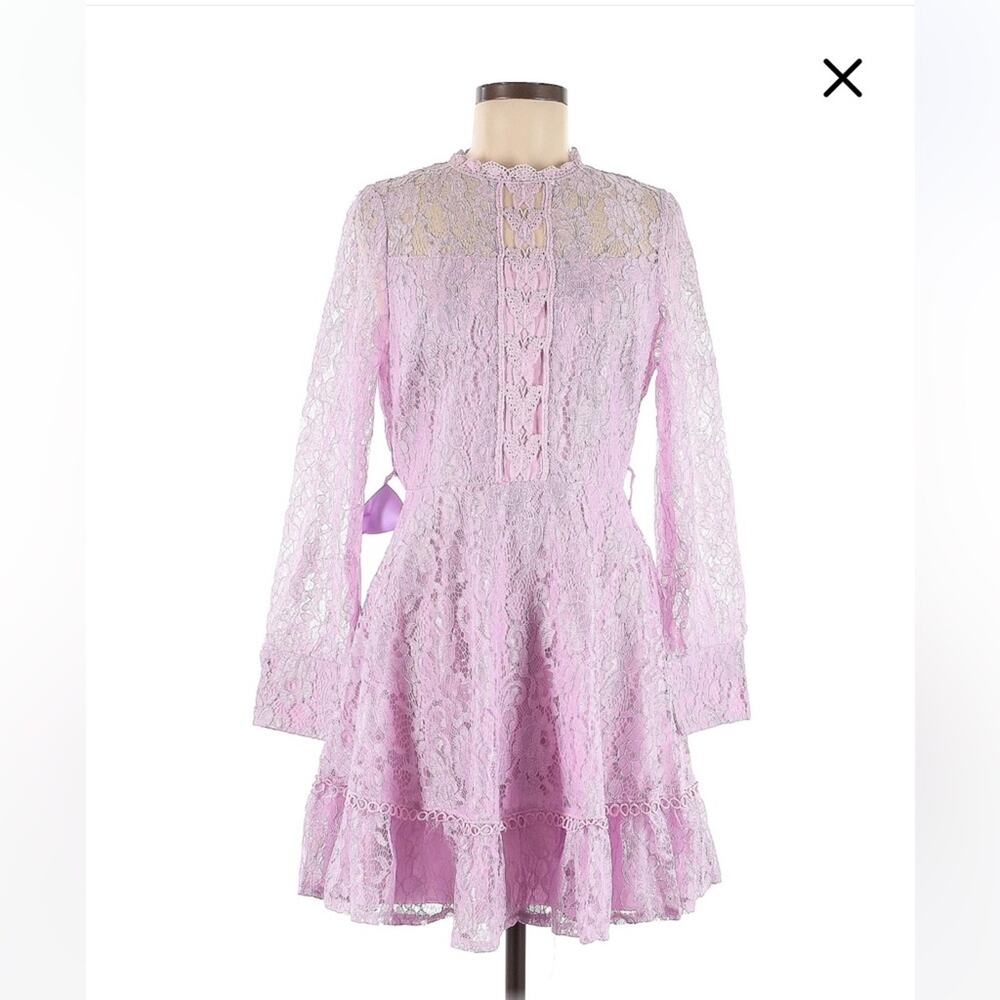 Simplee lilac lace fit and flare dress, size med NWT